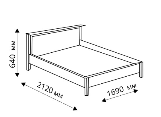 Ліжко Л-220, схема з розмірами