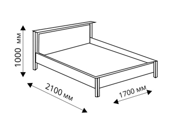 Ліжко ІМПЕРІЯ, схема з розмірами