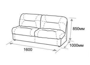 Нерозкладний диван МАДРИД, схема з розмірами