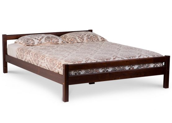 Дерев'яне двоспальне ліжко Л-220 з дерева сосни