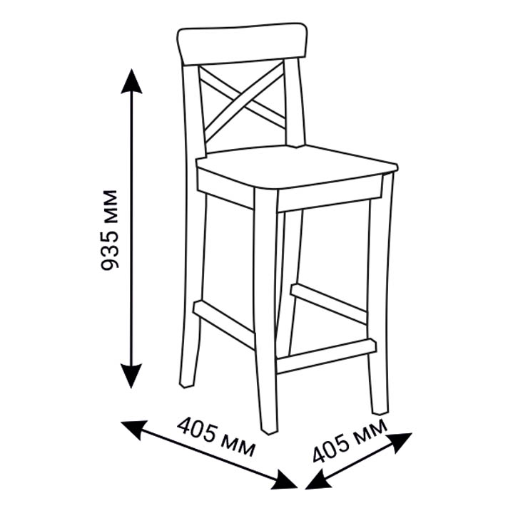 Схема стільця Генрі барний