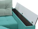 Кутовий диван ТОКІО з відкритою кришкою з ламінованого ДСП що відкриває доступ до ніши для зберігання речей в середині підлокітників
