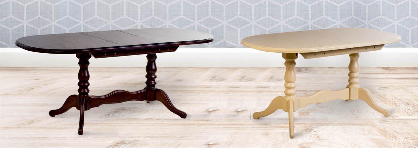 Обідні розсувні столи: форма, матеріал, механізм розкладки.