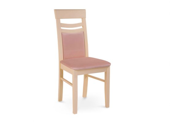 Дерев'яний стілець ЖУР-2 з м'якими сидінням і спинкою, каркас кольору ваніль