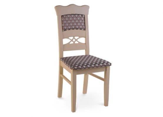 Дерев'яний стілець ЖУР-8 з м'яким сидінням, колір ваніль
