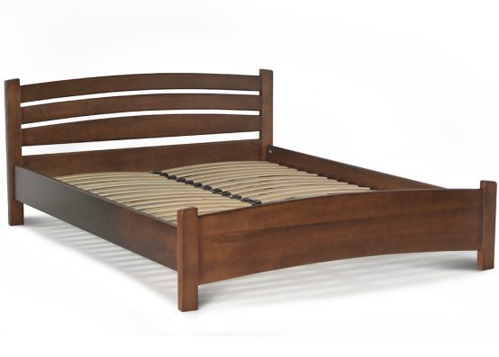 Дерев'яне ліжко Моніка кольору горіх темний, основа під матрац